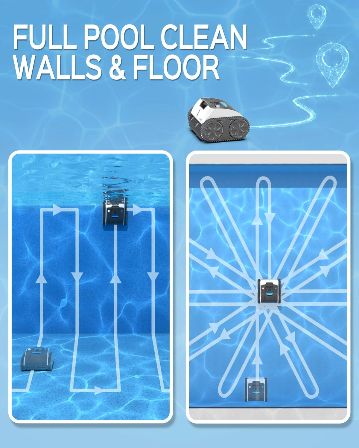 Cordless Robotic Pool Cleaner with Wall Climbing Z6261
