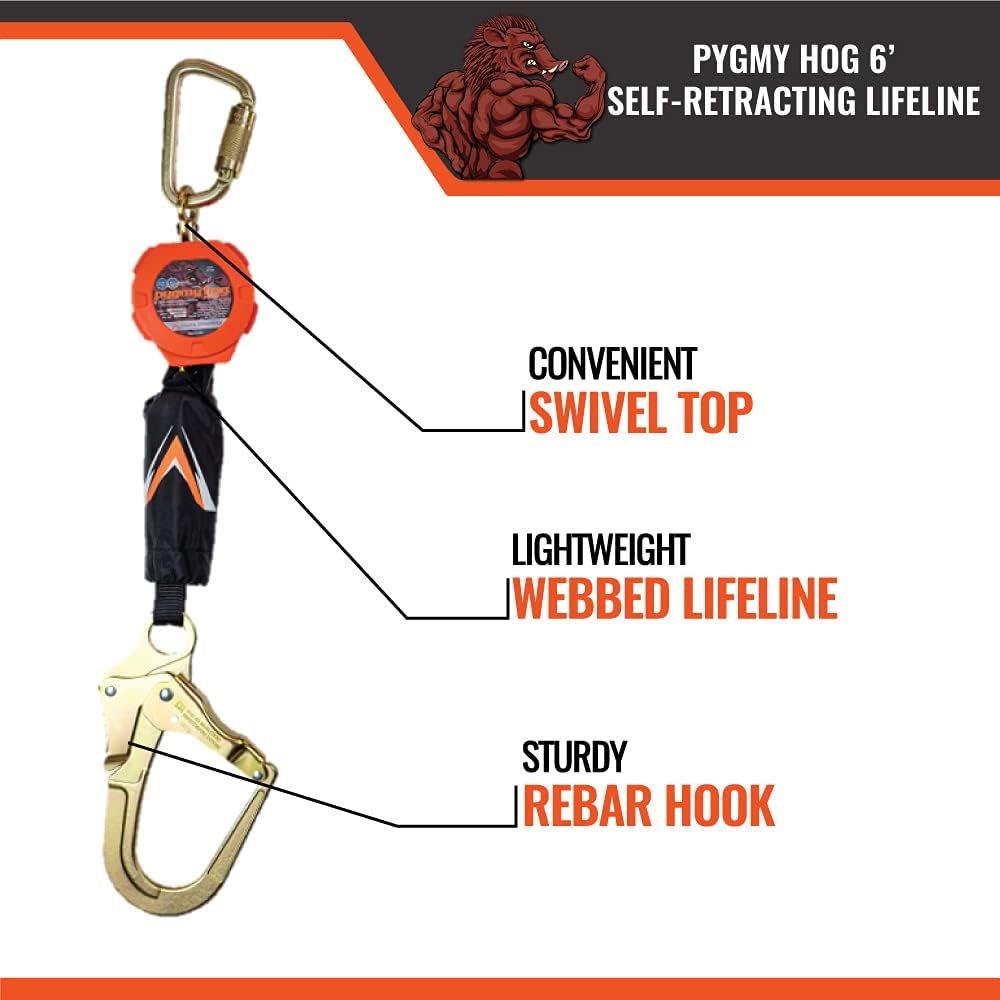 11' Web Self Retracting Lifeline with Rebar Hook C9574