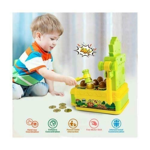 Whac-A-Mole Game, Mini Electronic Arcade Game with 2 Hammers N73870