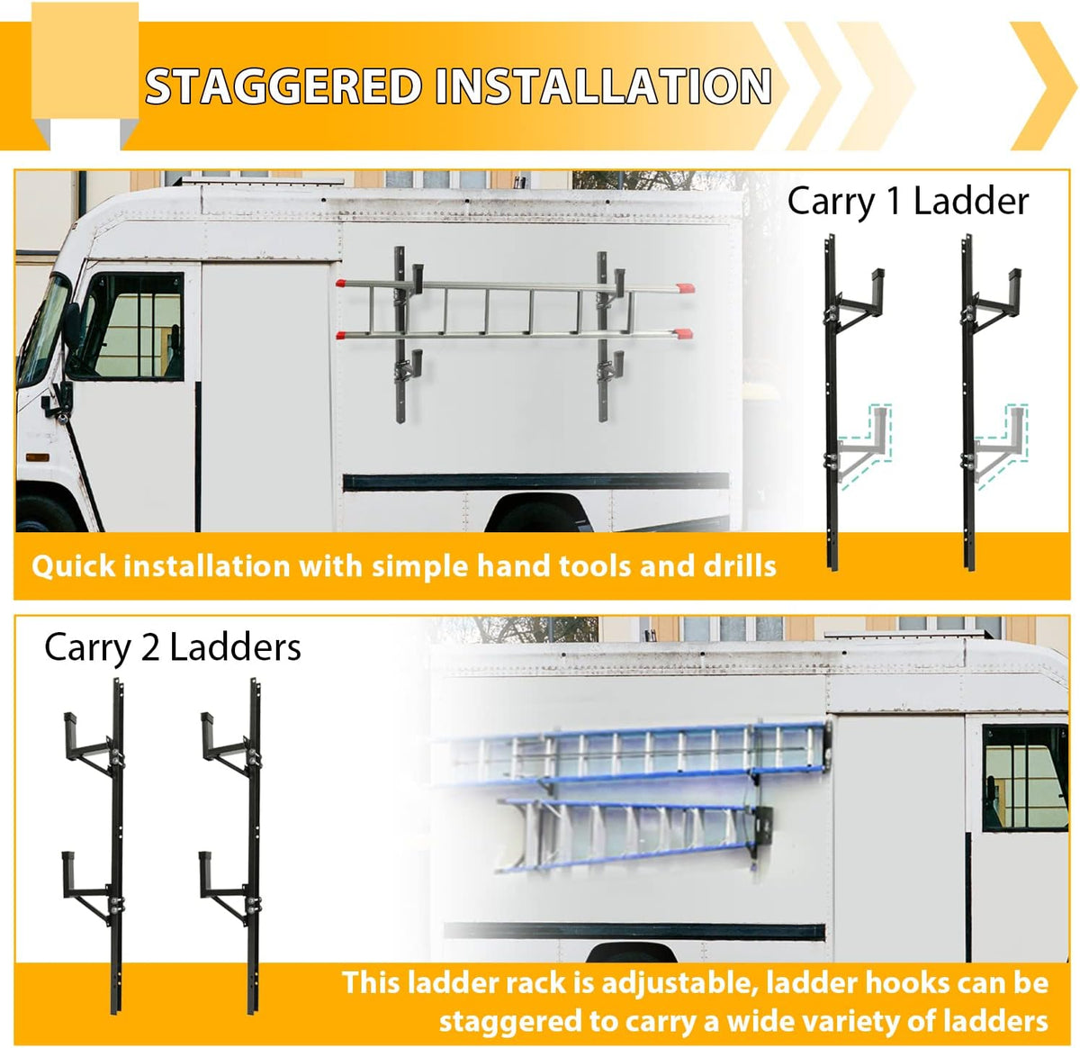 Adjustable Trailer Ladder Rack A94914