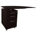 63 in. Curved Desk Return with Pencil-Box-File Pedestal O670