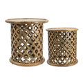 Natural Burn Set of 2 Side Table S1320