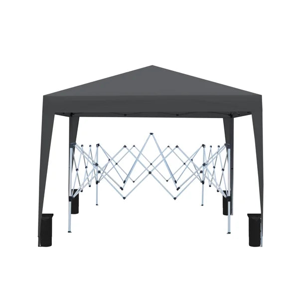 Black Detachable Fabric Outdoor Pop-Up Pavilion Canopy C250075