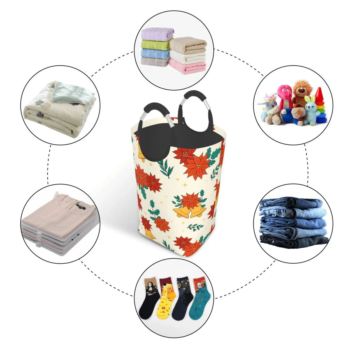 Collapsible Laundry Basket with Handles U481