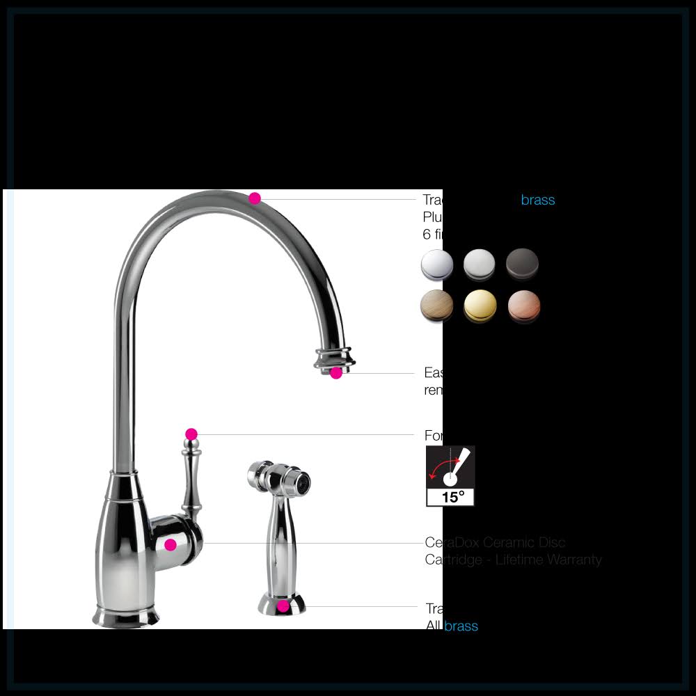 Polished Chrome Kitchen Faucet with Sidespray B8213