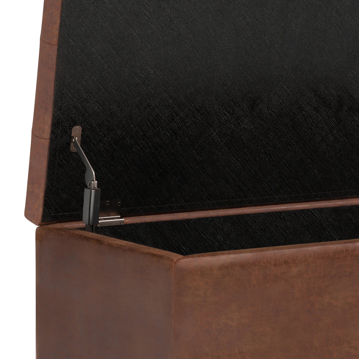 Distressed Saddle Brown Storage Ottoman D2300