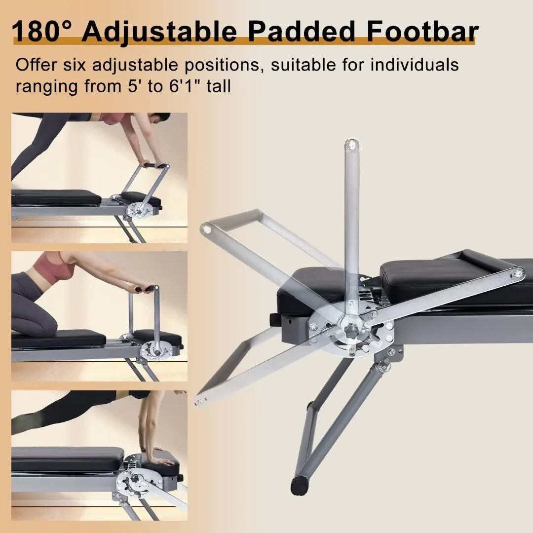 Foldable Pilates Reformer with Spring, Up to 300 lbs Weight Capacity F58316