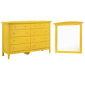 Yellow 8 Drawer Dresser and Mirror Set H45764