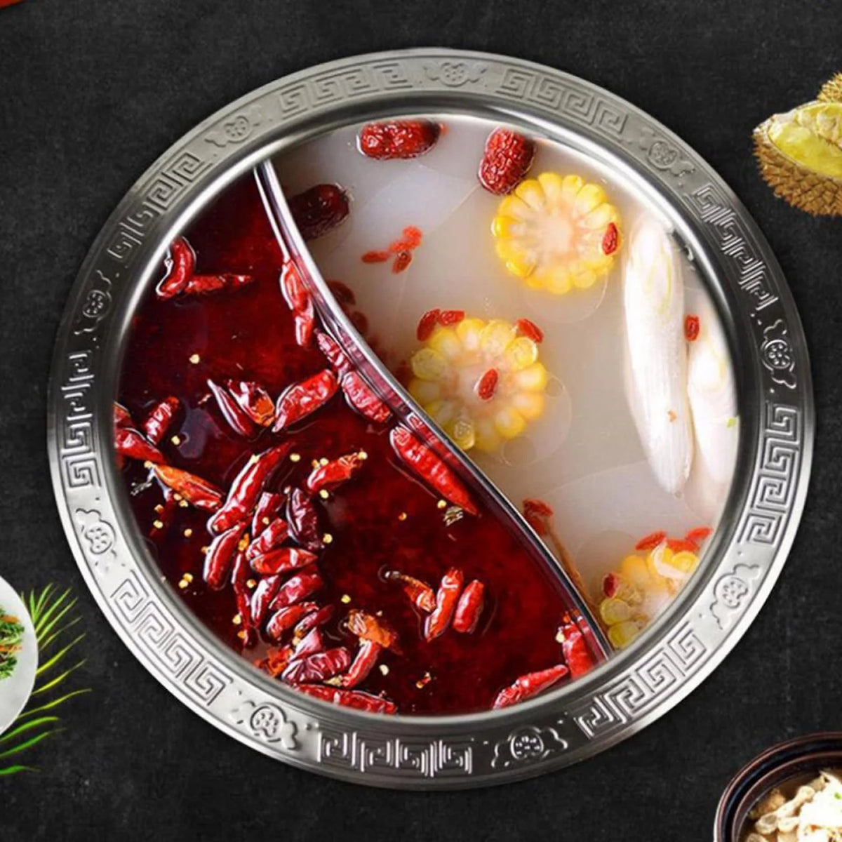 Stainless Steel Divided Hot Pot C672