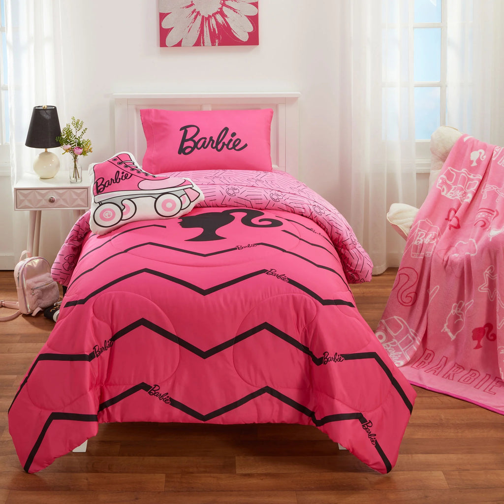 Pink Chevron Microfiber Twin Full Comforter Set A429