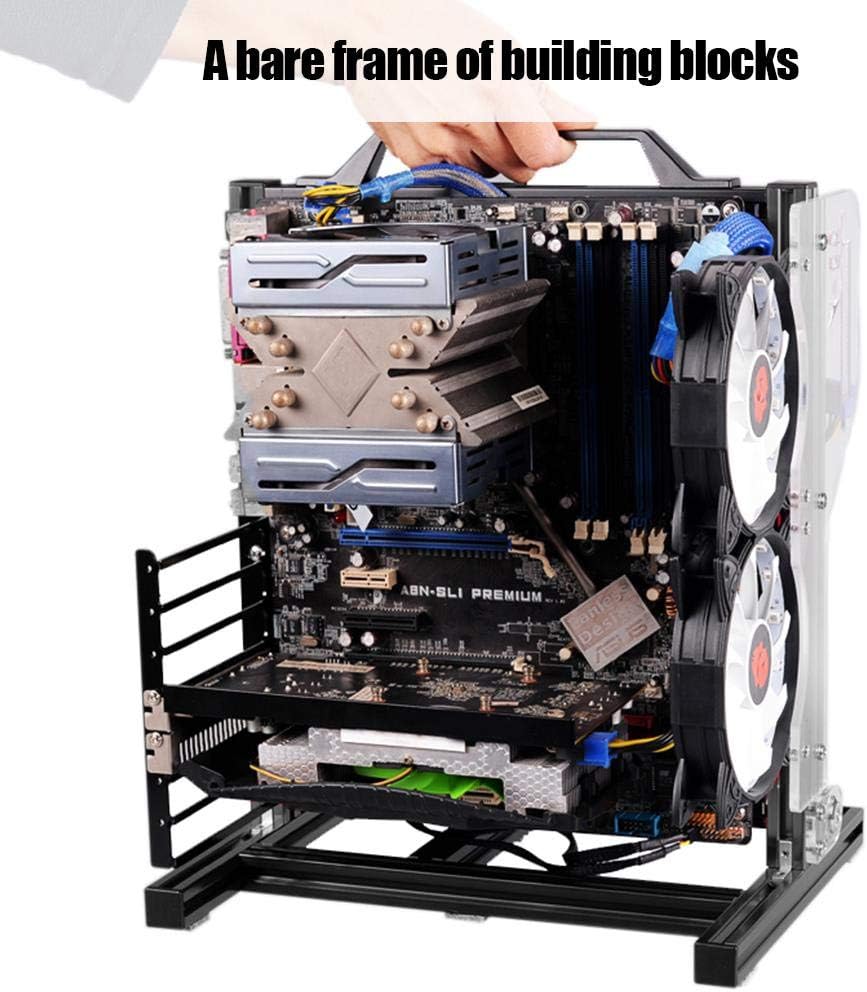 Black Aluminum Open Air Frame Motherboard Chassis T227920