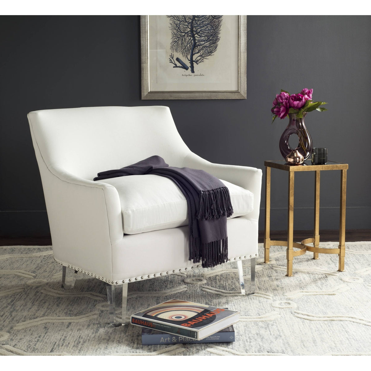 White Tufted Club Chair A31474