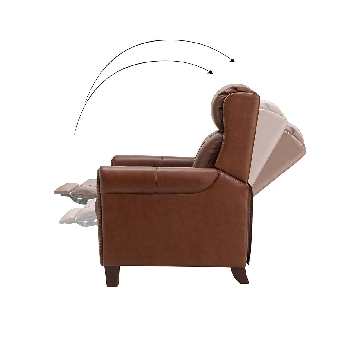 Genuine Leather Manual Recline Set of 2 BROWN O650