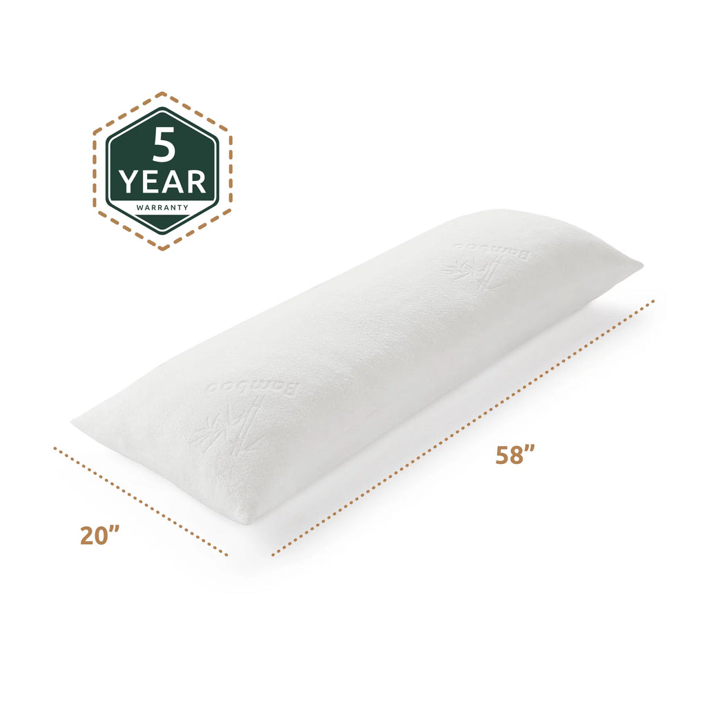Shredded Memory Foam Body Pillow, Extra Large, White L865