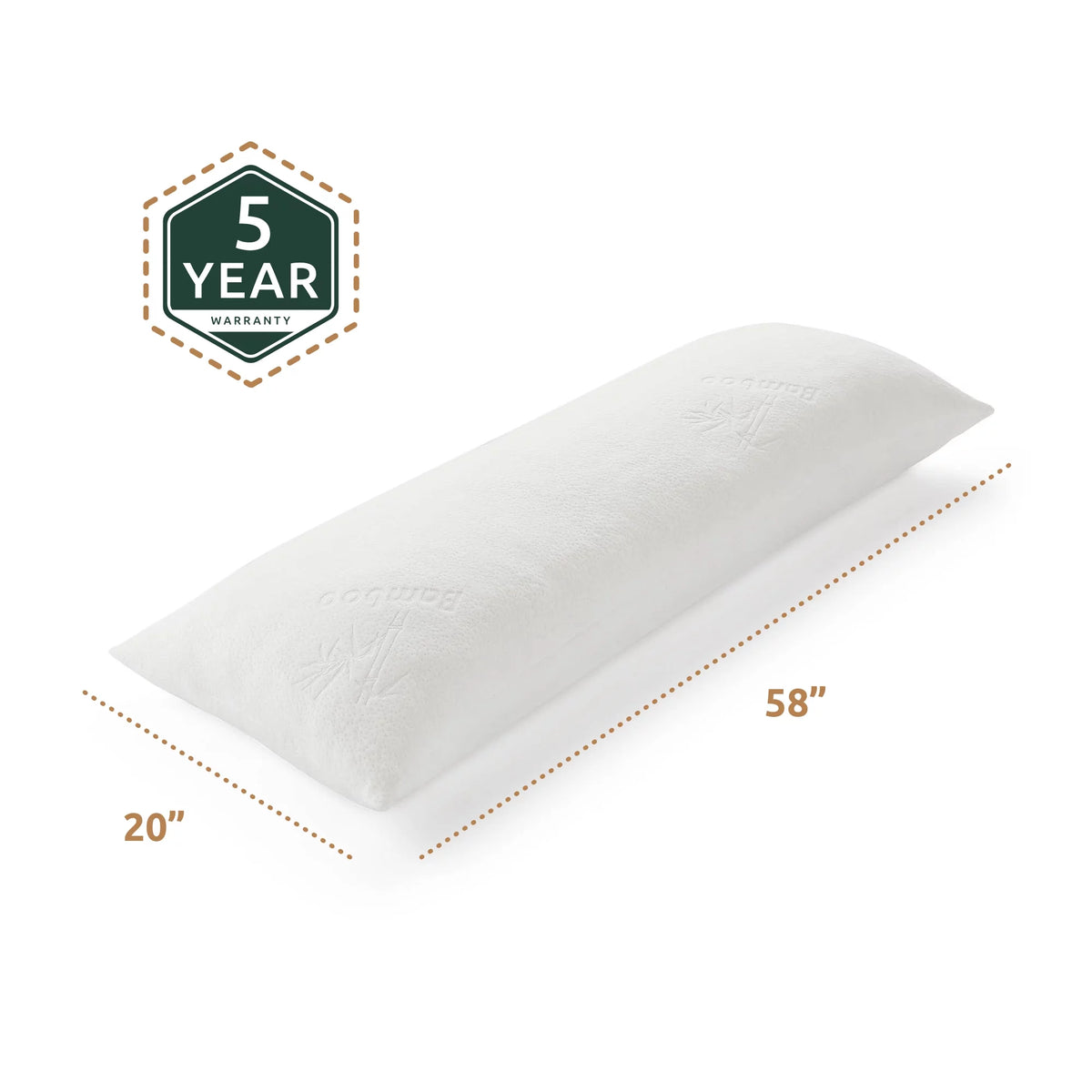 Shredded Memory Foam Body Pillow, Extra Large, White L865