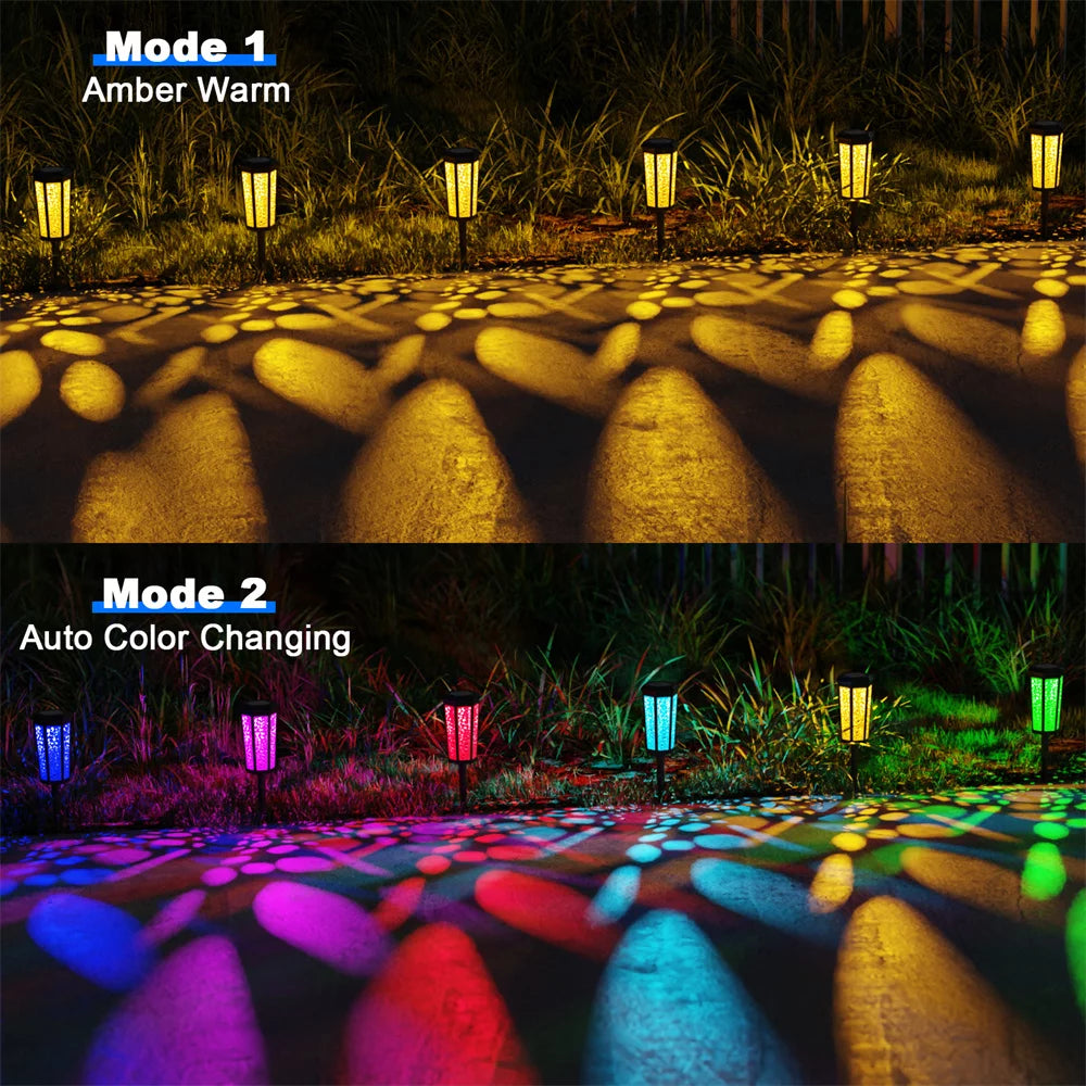 6 Pack Color Changing Solar Pathway Lights U160