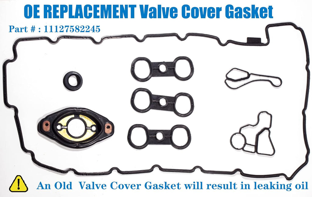 Valve Cover Gasket Camshaft Adjuster Eccentric Shaft Actuator Seal Oil Filter Housing Gasket 3.0L and Gasket Maker 3oz R3957