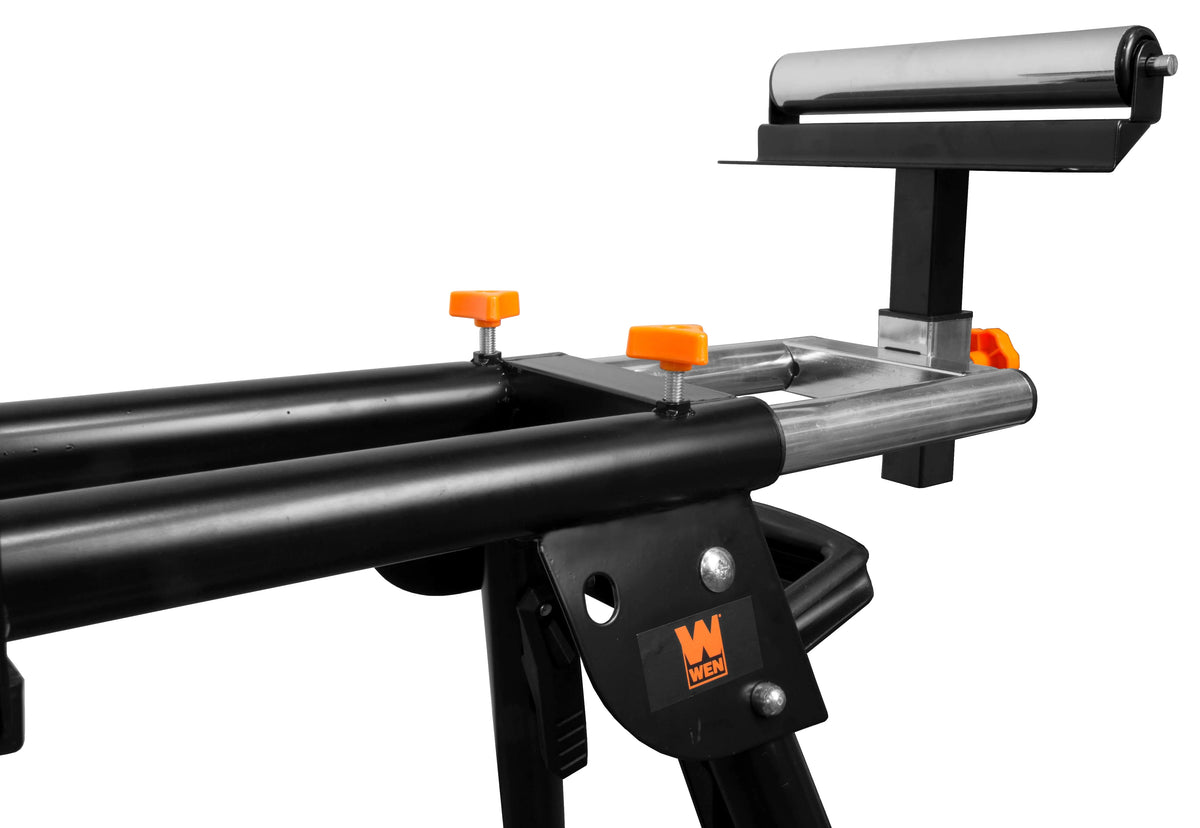 Collapsible Rolling Miter Saw Stand with 3 Onboard Outlets L7871