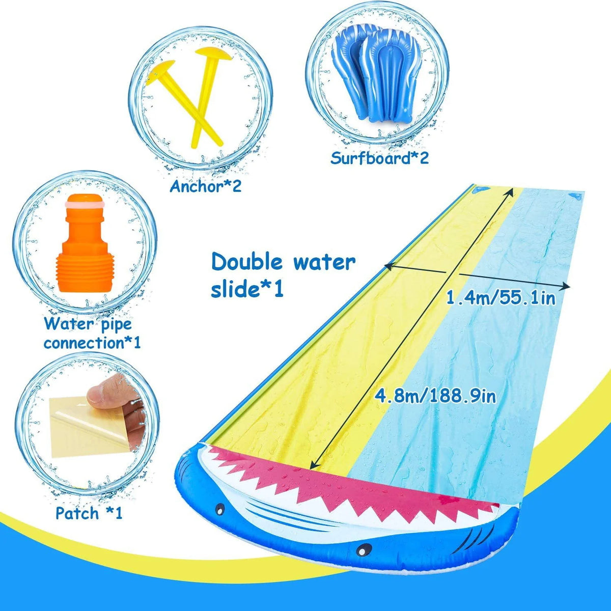 Lawn Water Slide with Surfboard D9576