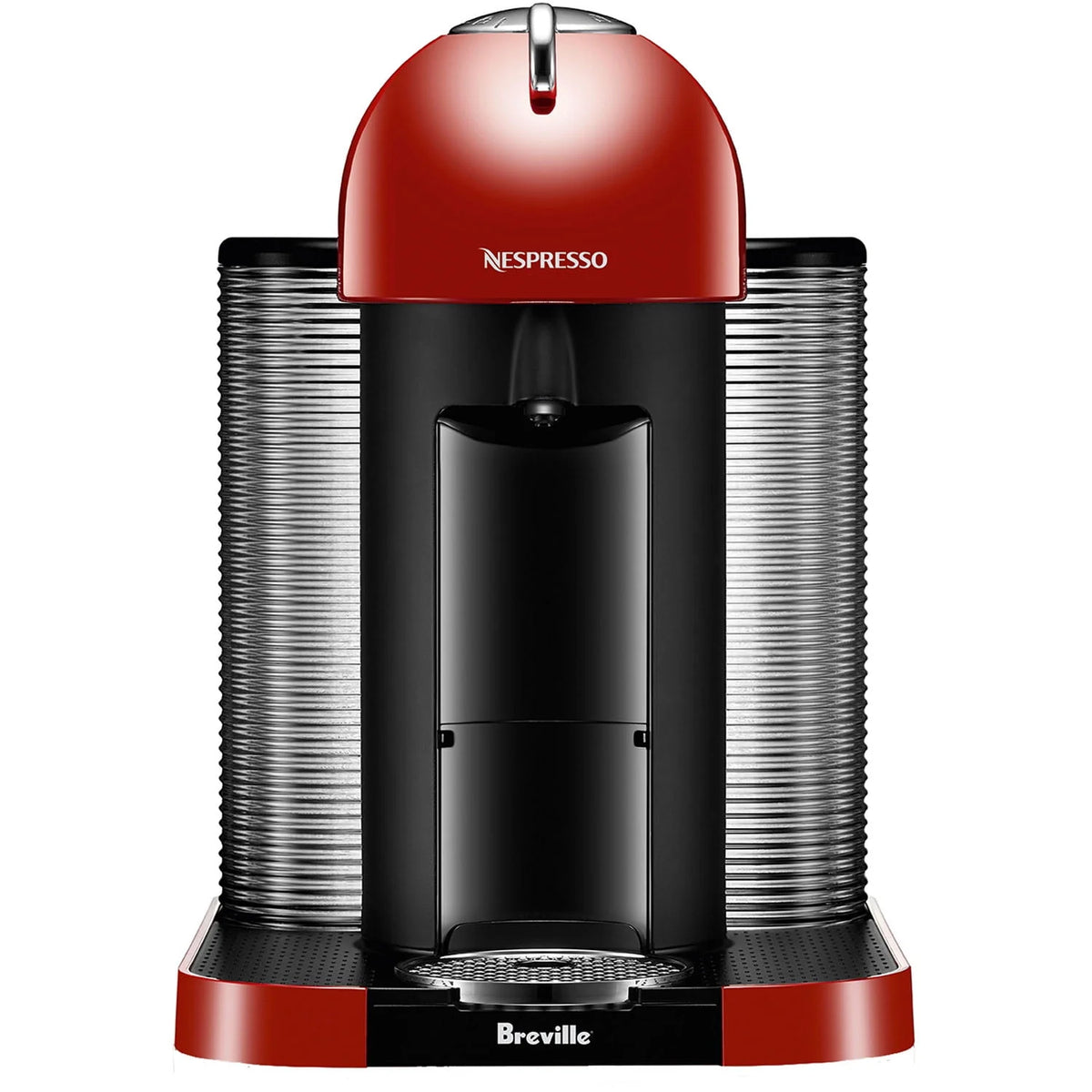 Chrome Coffee & Espresso Single-Serve Machine and Black Milk Frother E12950