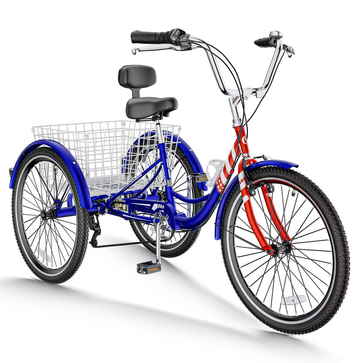 7 Speed Adult Tricycle with Basket & Dual Braking System K707371
