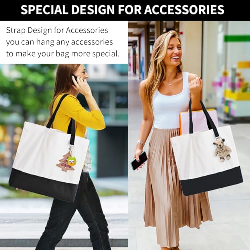 6 Pack Canvas Tote Bags with Zipper Z46192