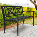 Black Steel Frame Patio Garden Bench N959876