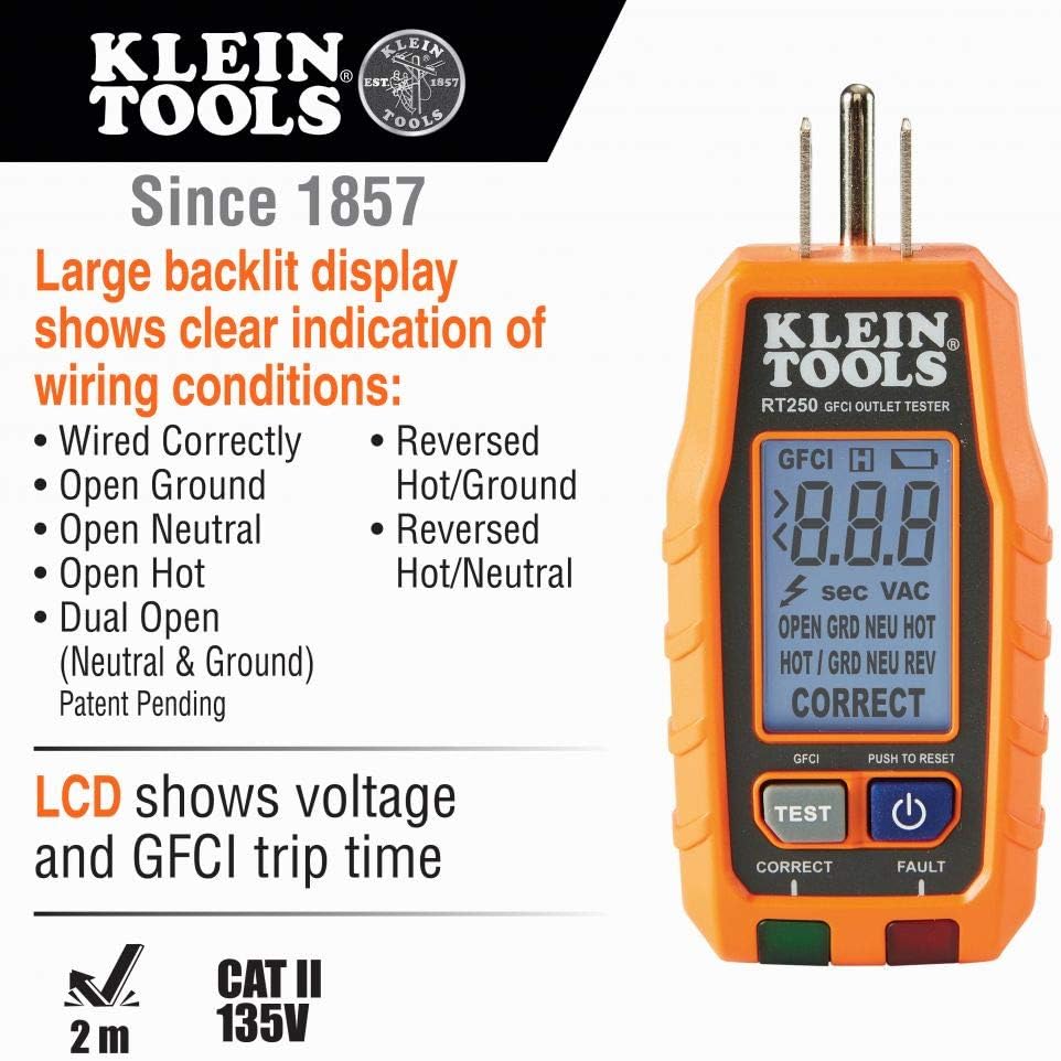 Non-Contact Voltage Tester and GFCI Receptacle Tester with LCD and Flashlight, Electrical Test Kit Pack of 2 Z801445
