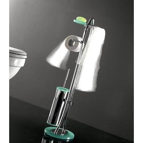 White Free Standing Toilet Brush Set C52496