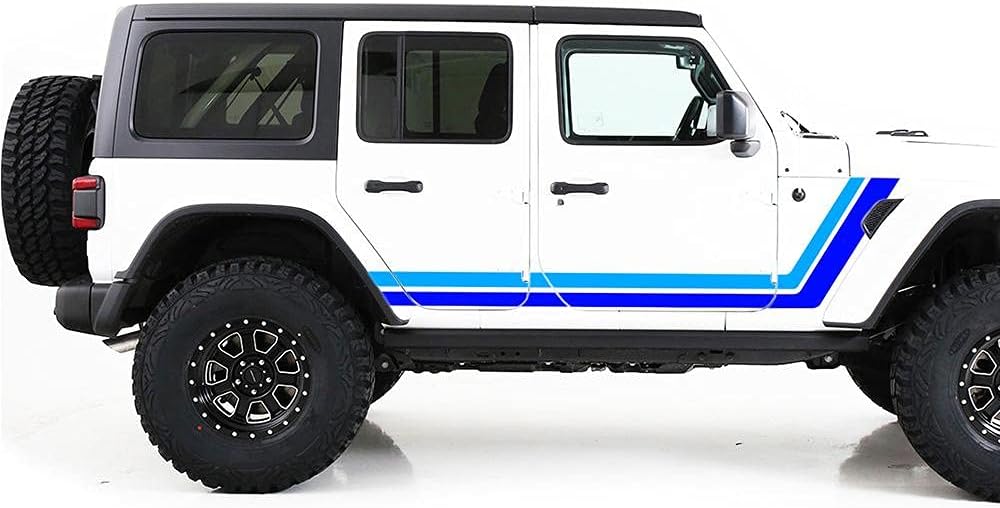 Vinyl Decals Compatible with Jeep JL Wrangler (Yellow-Orange) M9710