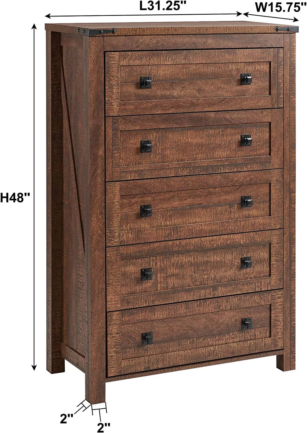 Farmhouse 6 Drawers Wood Dresser Q589
