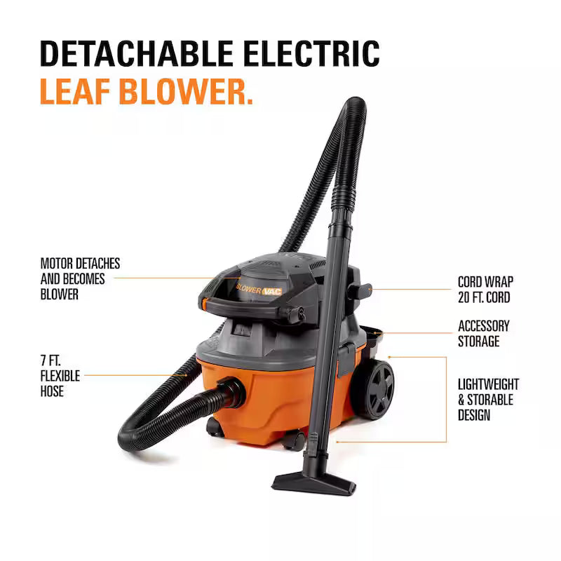 4 Gallon 6.0 Peak HP Wet/Dry Shop Vacuum with Blower N77723