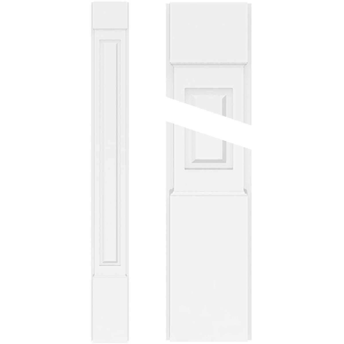 Raised Panel PVC Pilaster with Capital and Base (Pair) A492