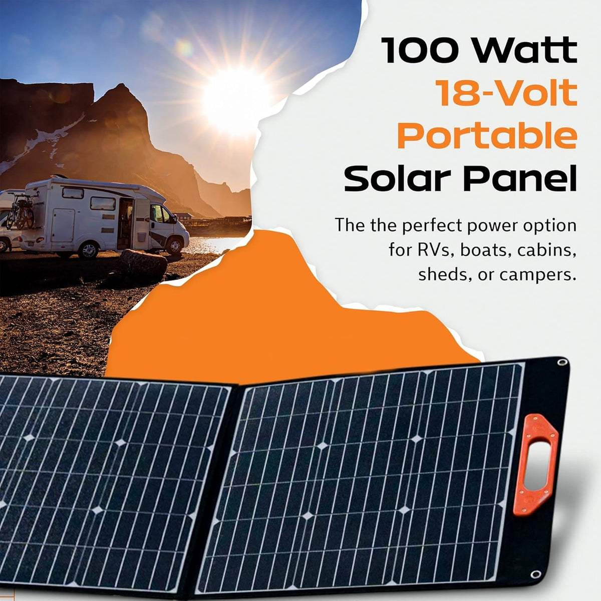 100 Watt 18 Volt Portable Foldable Solar Panel T42290