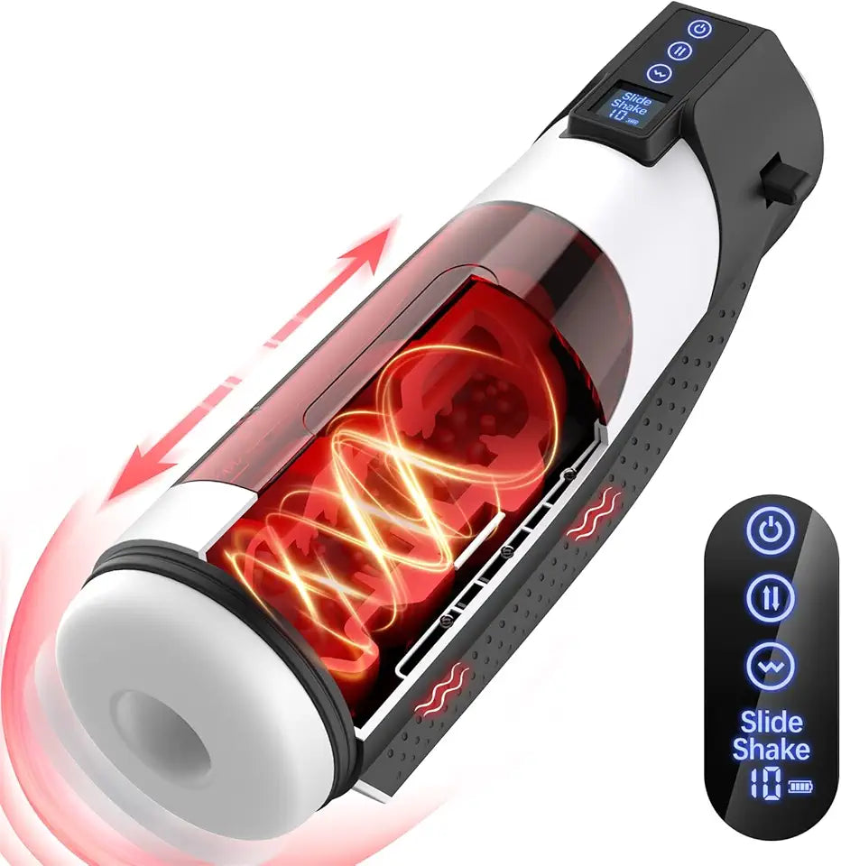3D Textured Male Masturbator with 9 Suction Vibration Heating J3164