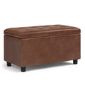 Distressed Saddle Brown Storage Ottoman D2300