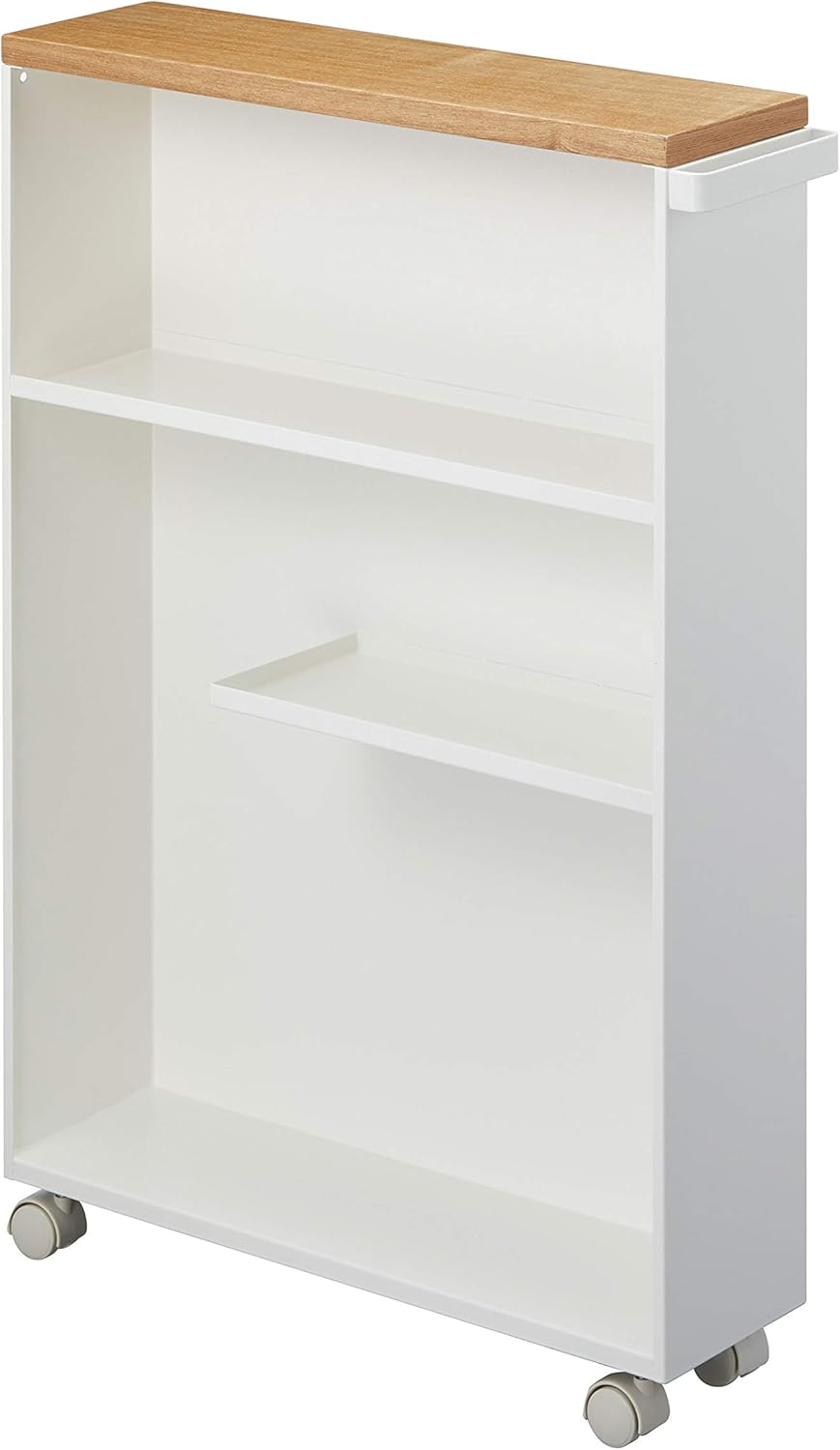 White Rolling Slim Bathroom Cart Z63572
