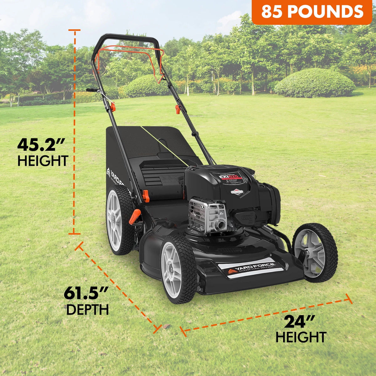 Self Propelled Gas Lawn Mower 150cc 22-inch Steel Deck 3-in-1 O142447