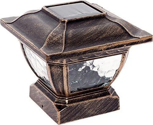 Bronze 8 Pack Solar LED Post Cap Light for 4x4 Wood Posts L6748