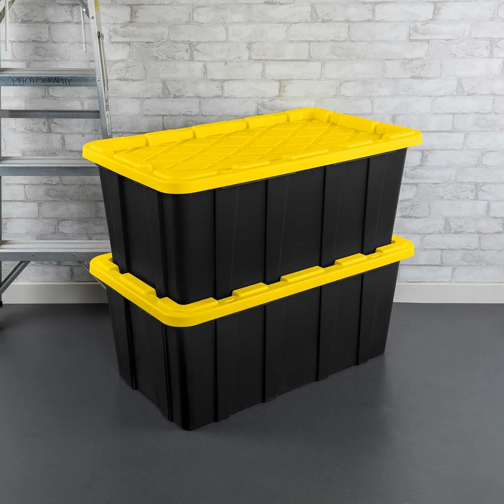 38 Gal Stackable Storage Bin with Lid, 4-Pack M748