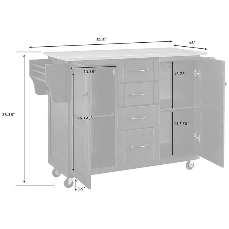 Solid Granite Top Kitchen Cart T2912
