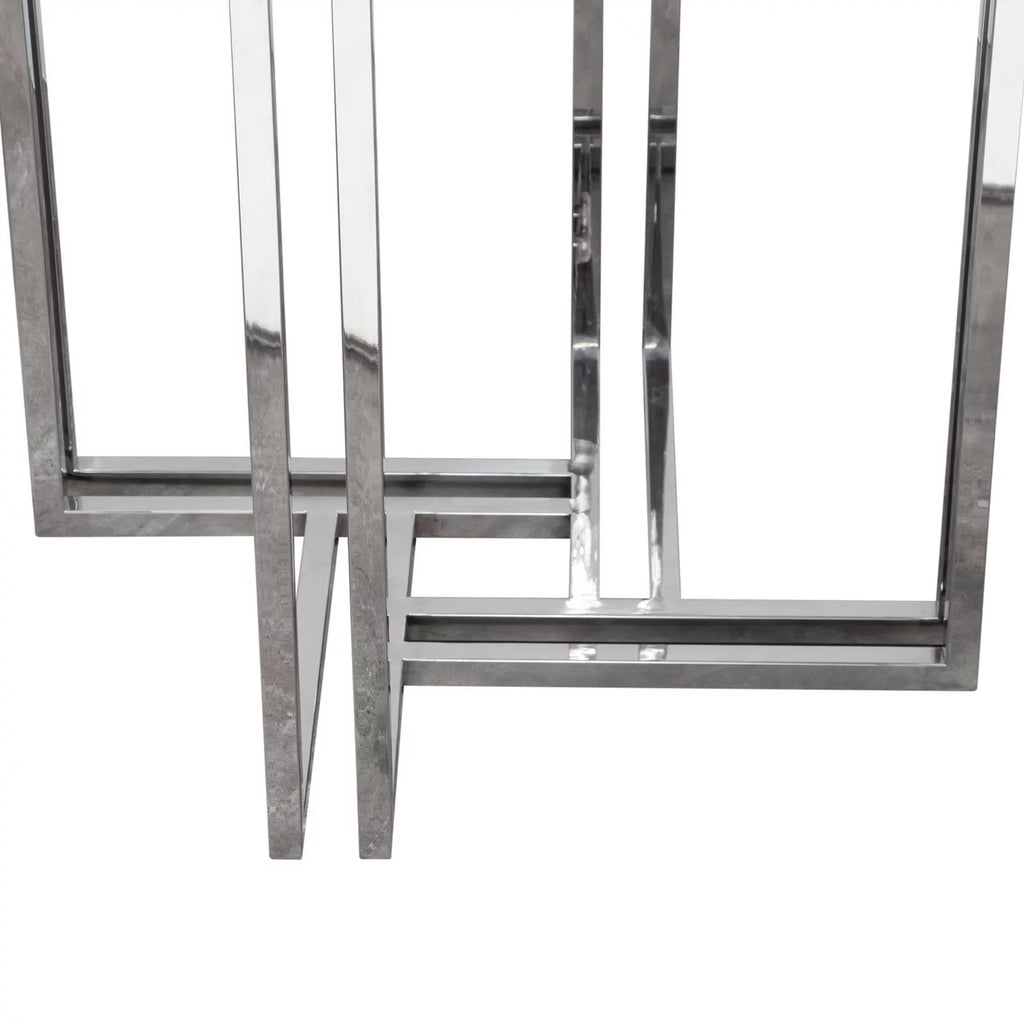 Round Stainless Steel Dining Table with Tempered Glass Top V247