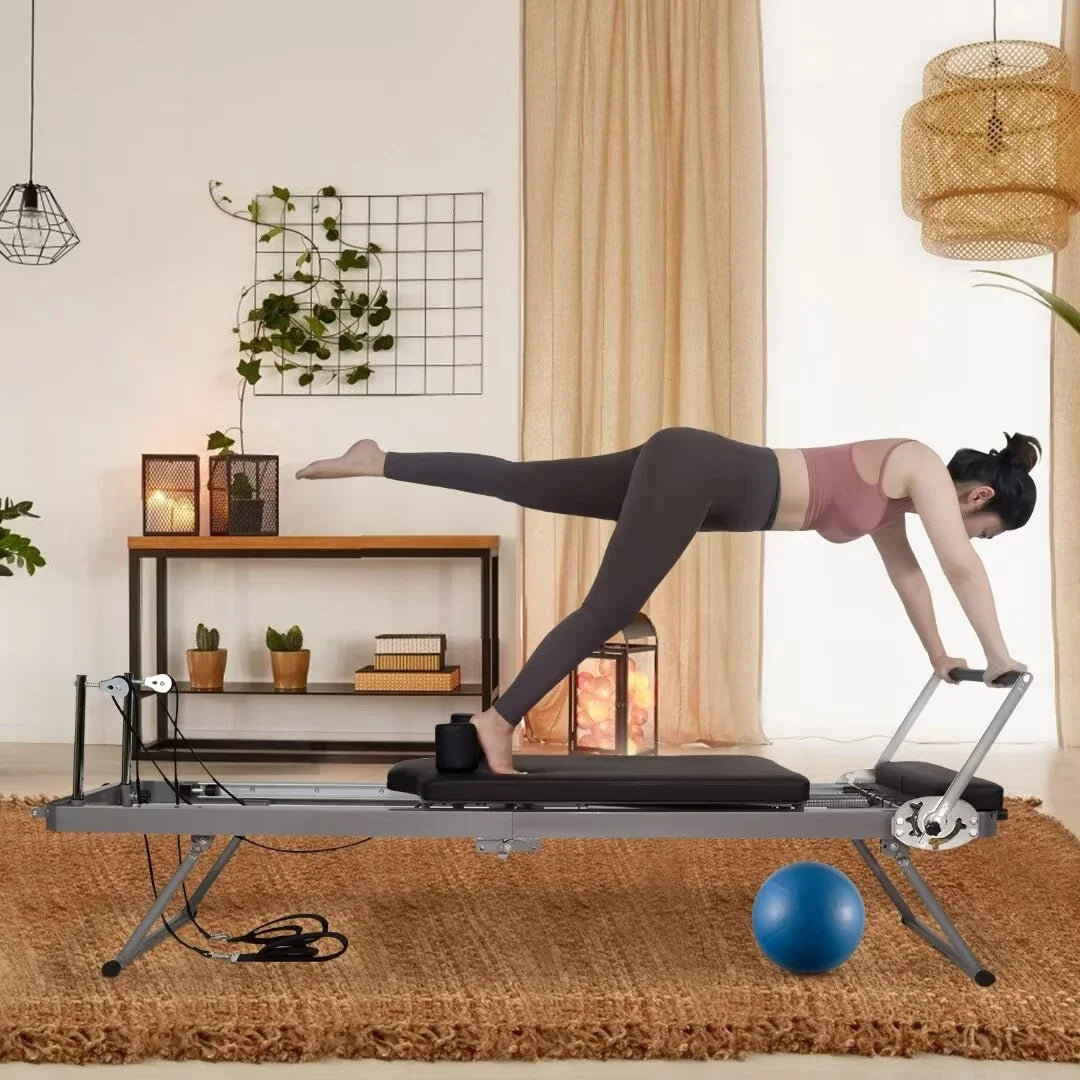 Foldable Pilates Reformer with Spring, Up to 300 lbs Weight Capacity F58316