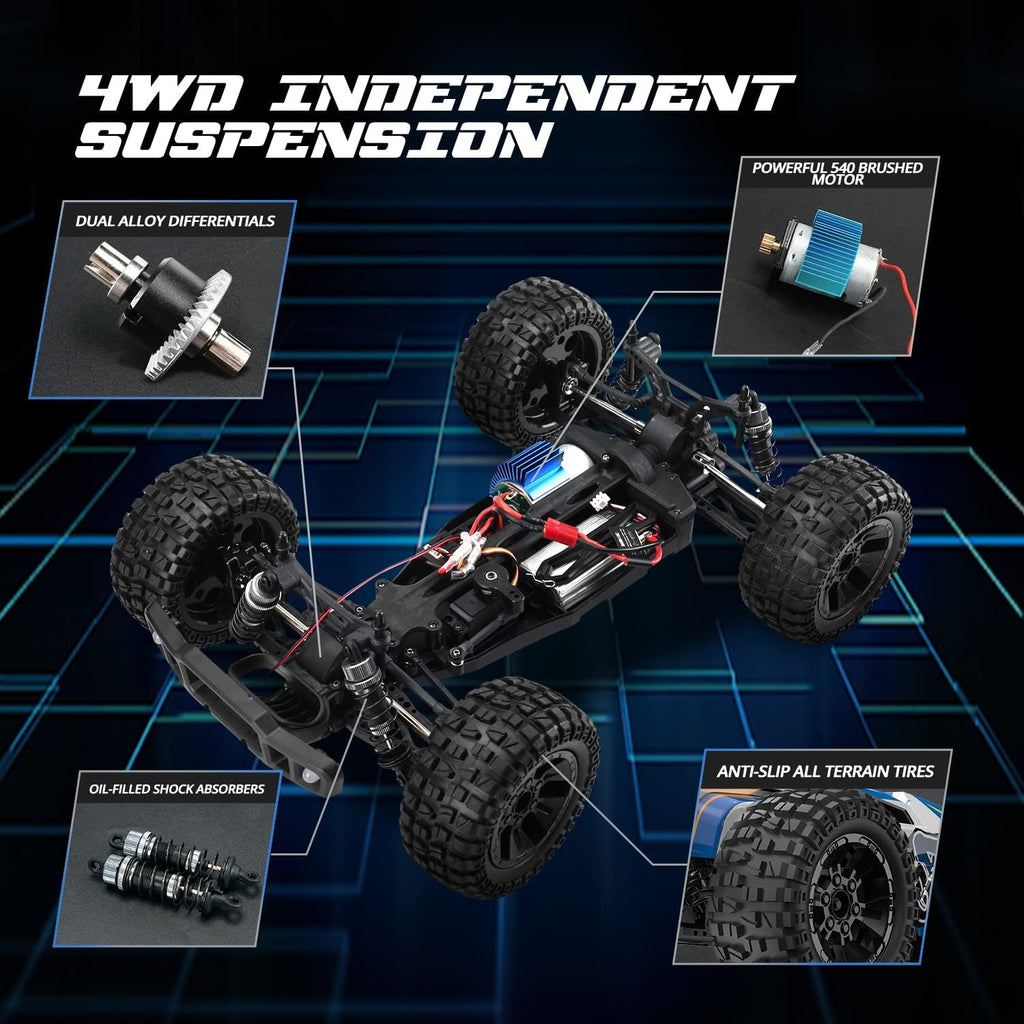 4WD OffRoad Monster Truck with LED Shell Lights, 2 Battery A746