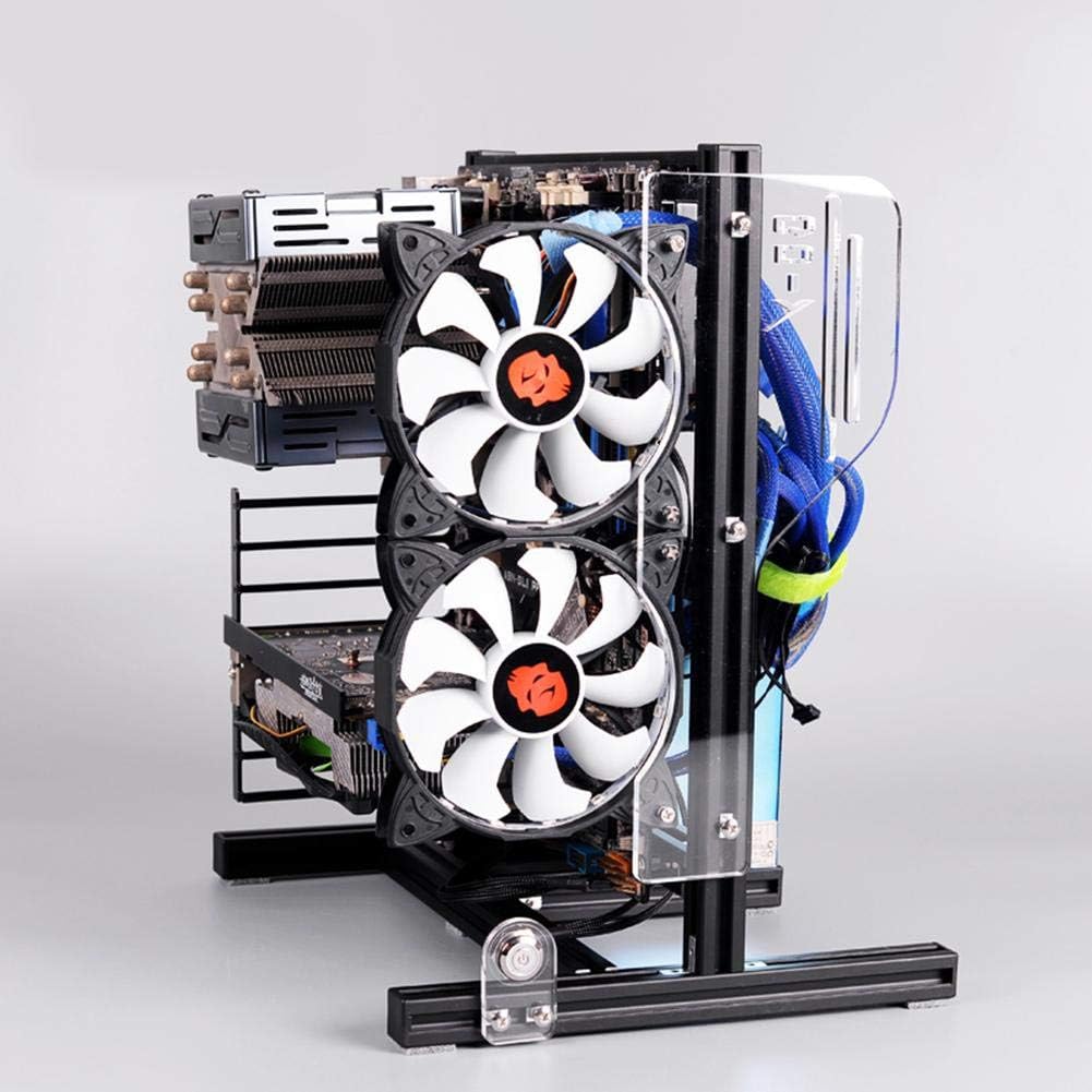 Black Aluminum Open Air Frame Motherboard Chassis T227920