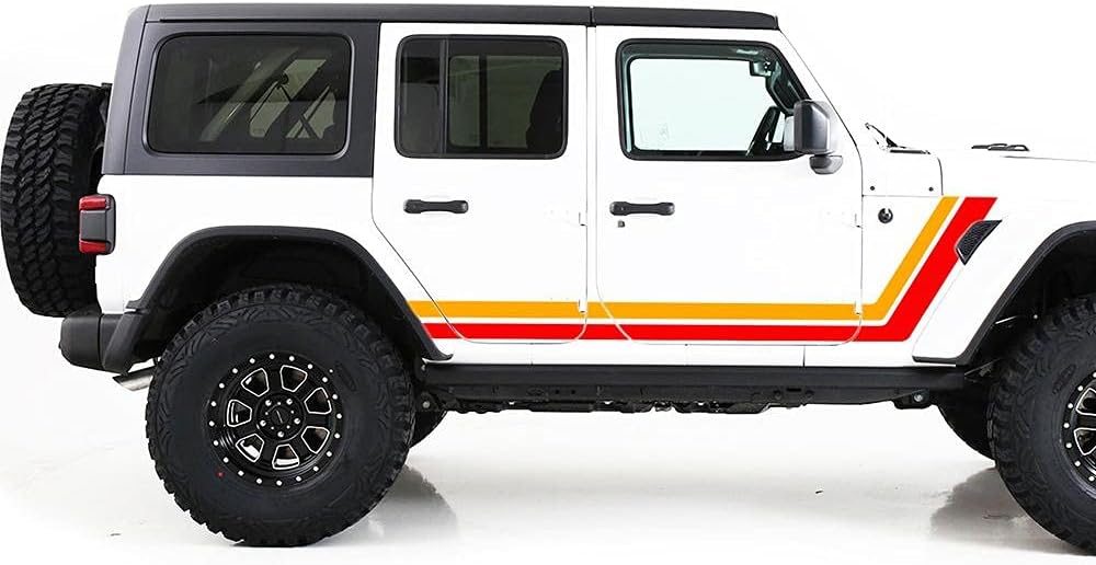 Vinyl Decals Compatible with Jeep JL Wrangler (Yellow-Orange) M9710