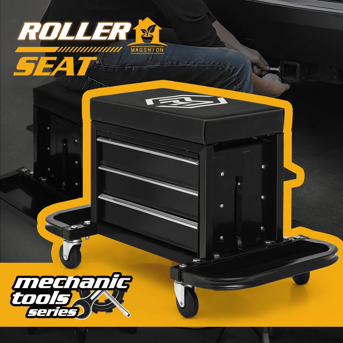 Red 3-Drawer Rolling Tool Box with Tool Tray B660632