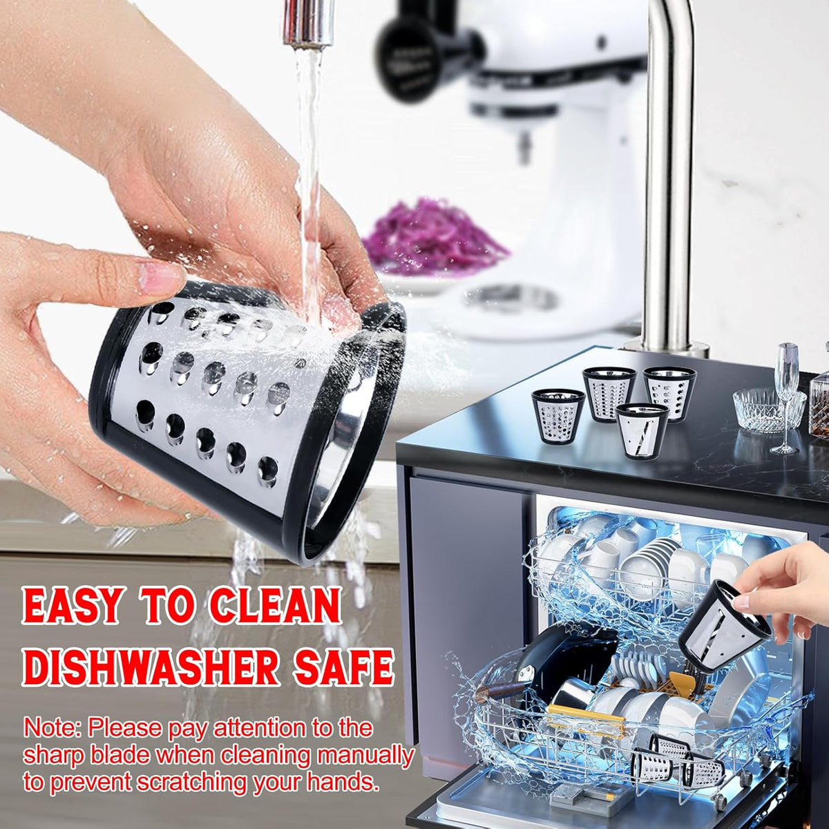 4 Blades Cheese Grater Attachment for KitchenAid Stand Mixer R576