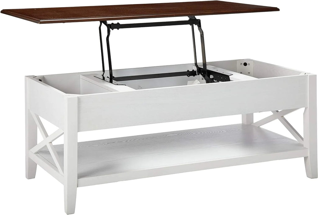 Brown And White Lift Top Coffee Table E198