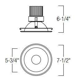 6 inch Open Reflector 3000K Natural Metal R684